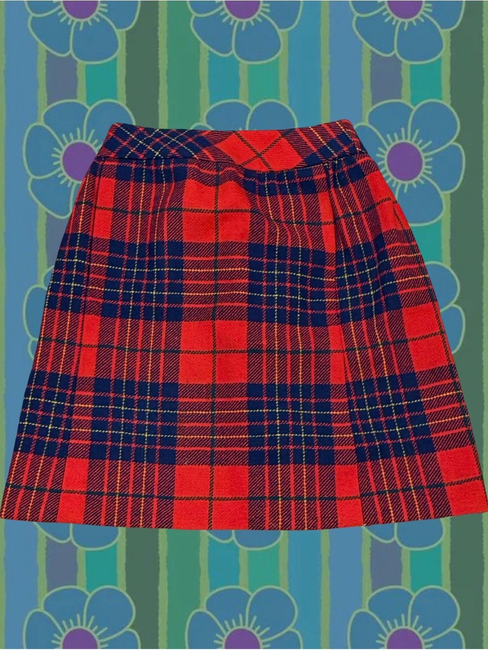 KIDS -Bobbie Brooks Red and Navy Plaid A-Line Skirt